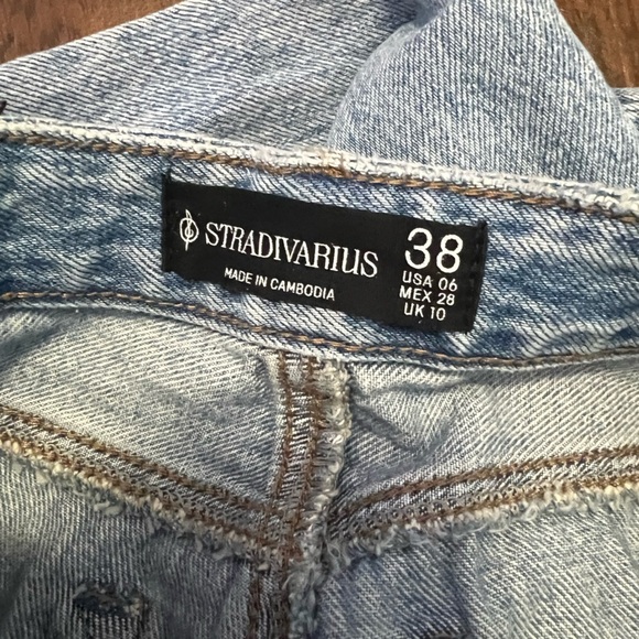 Y2K Stradivarius Light Wash Wide Leg Distressed Jeans - Picture 3 of 4